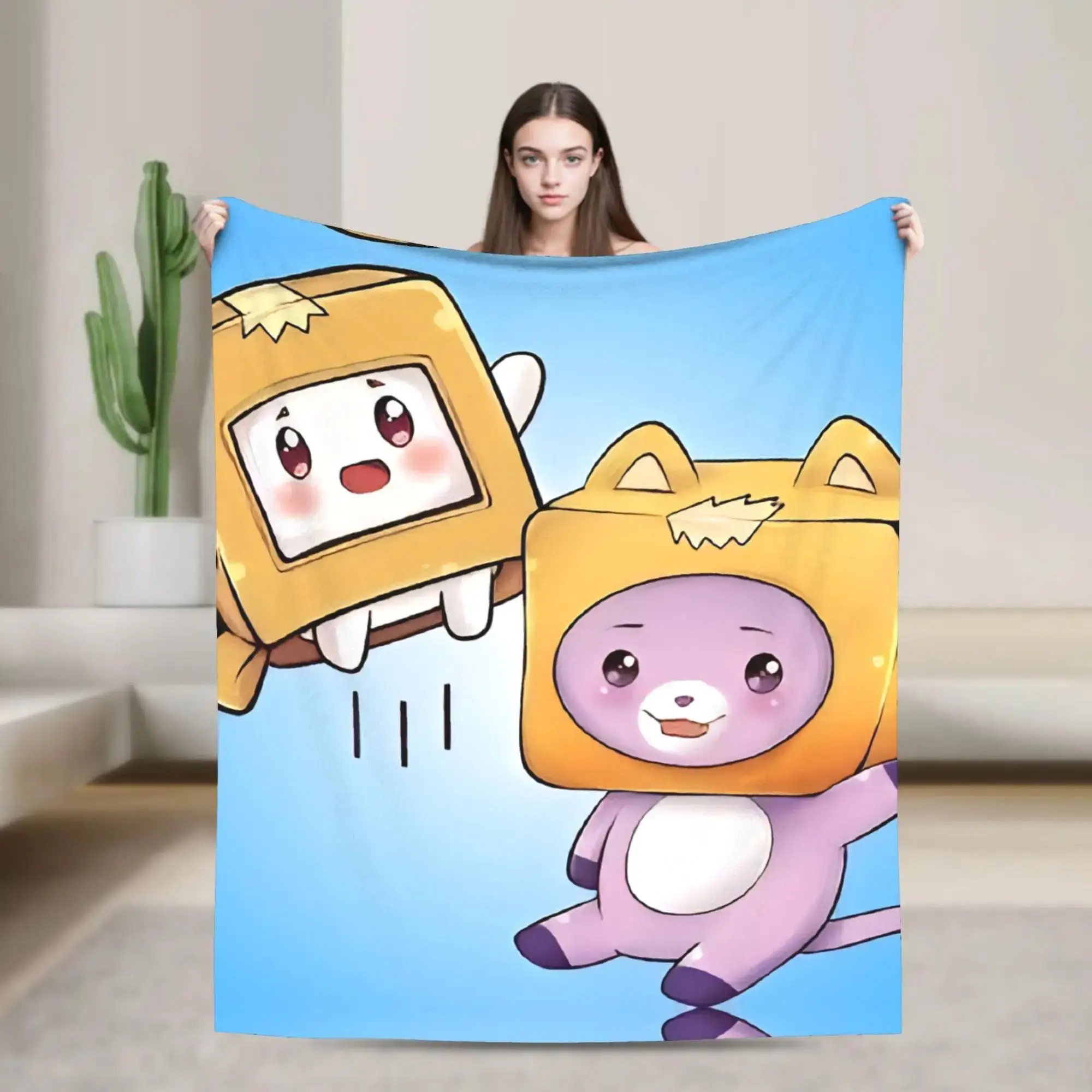 

Супермягкое декоративное одеяло Foxy Boxy and Rocky Lankybox для зимы, модное покрывало для гостиной и спальни