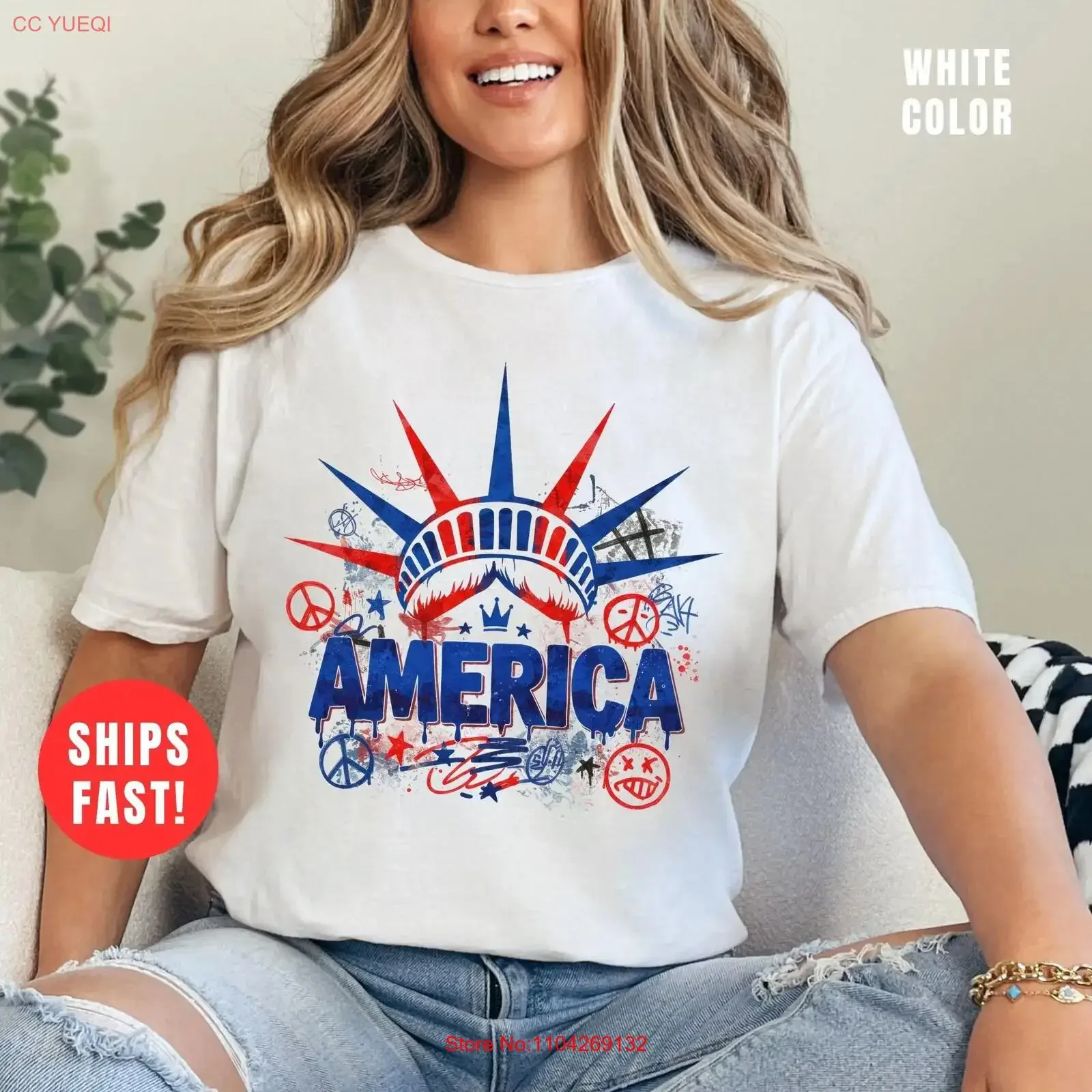 Patriotic T Shirt for Freedom Lovers Softstyle Independence Day Outfit American Pride Summer Casual Wear vintage Washed