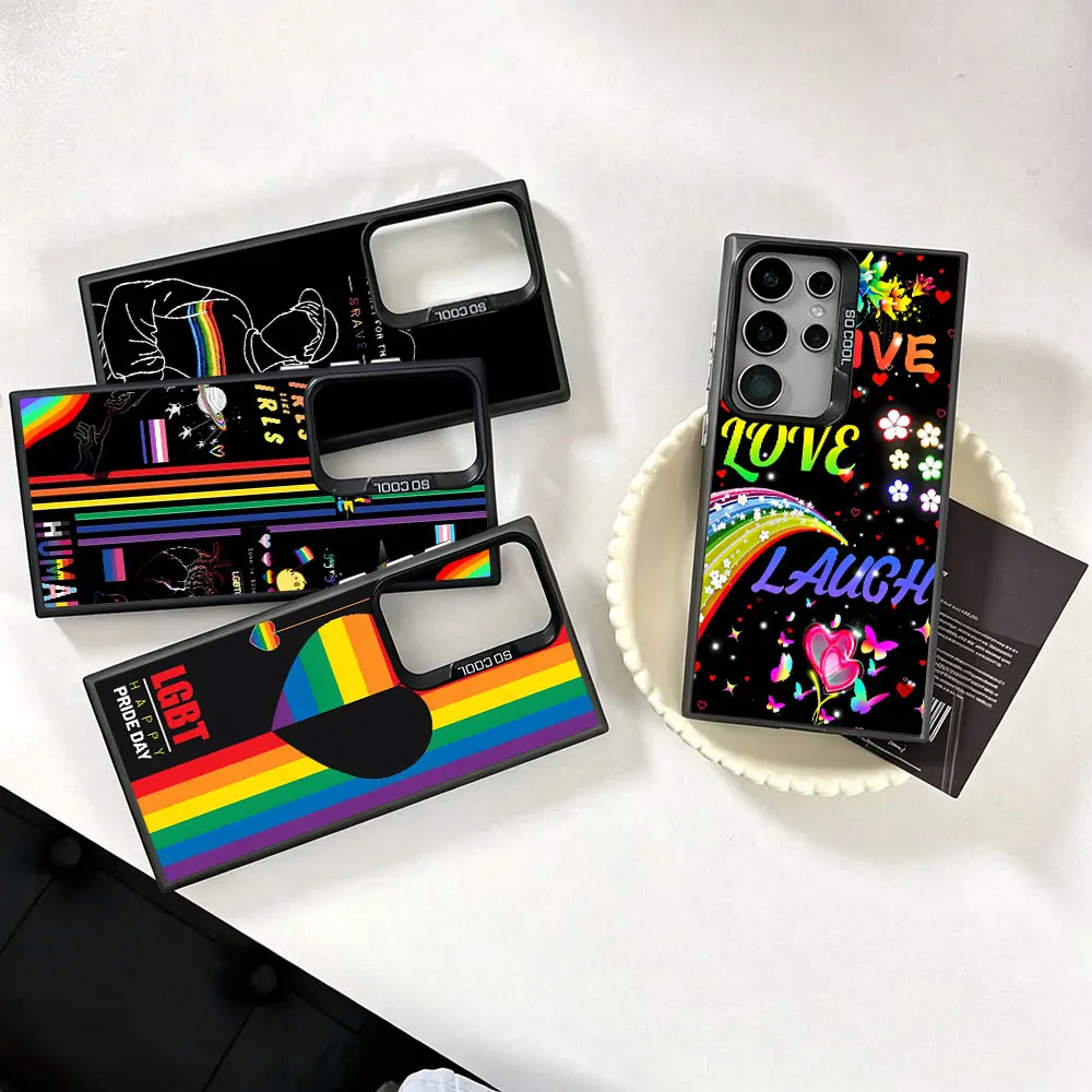 Case For Samsung Galaxy S26 S24 S25 Edge S22 S21 Plus S23 Ultra S20 FE 2022 Black Phone Cover Gay Lesbian Lgbt Rainbow Pride
