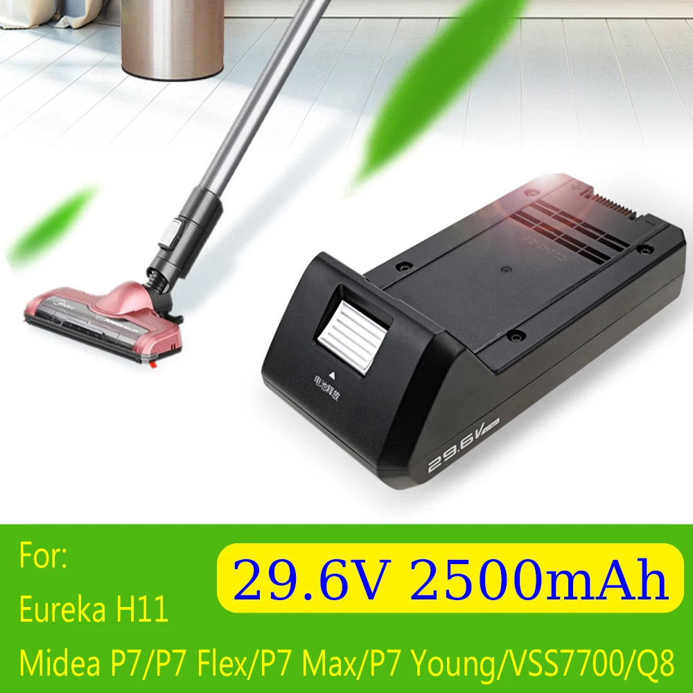 BP28825A 충전식 배터리 29.6V 2500mAh 유레카 H11 핸드헬드 무선 청소기, 미디어 P7, P7 플렉스, P7 맥스, VSS7700, Q8용