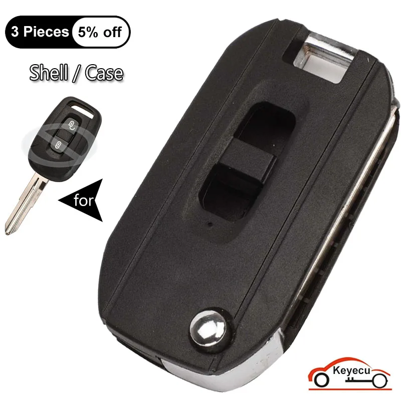 

KEYECU 2 Buttons Case for Chevrolet Captiva 2006 2007 2008 2009 2010 2011 2012 2013 Auto Modified Flip Remote Key Shell Case Fob