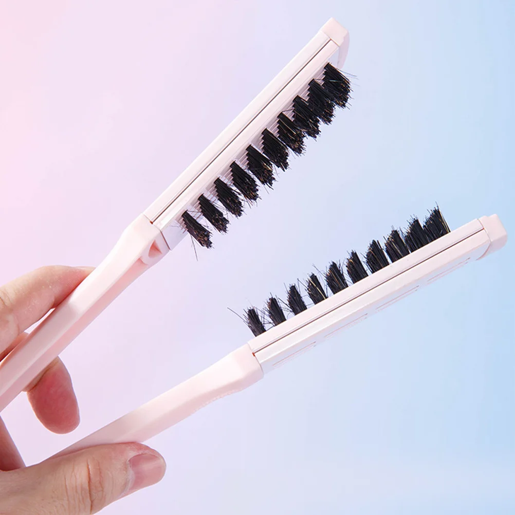 

Hair Straightening Comb V Shaped Design for Curly and Straight Hair Portable Brush Style Tool Shine Enhancement Compact Use