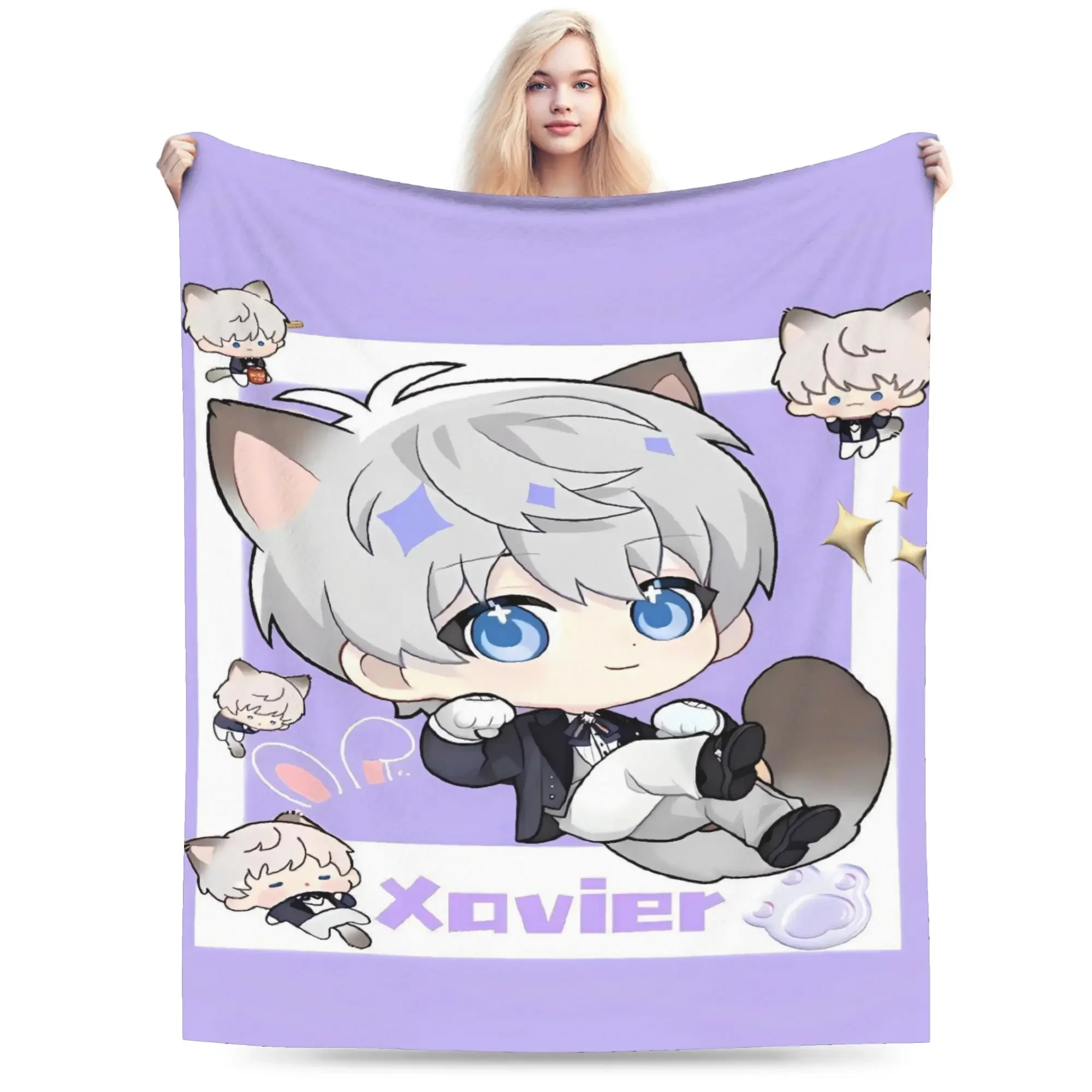 

Super Warm Anime Love and Deep Space Plush Throw Blanket for Living Room Bedspread Perfect for Boys Girls Made of Cozy Flannel F