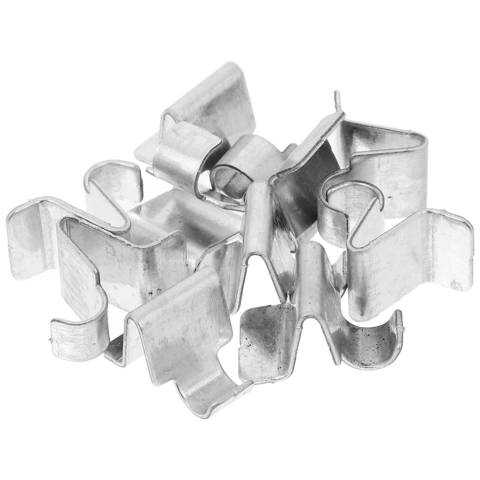 

10 Pcs Shelf Buckle Metal Clip Bracket Silver Adjustable Layer Board Holder Cabinet Garage Storage Solution Hardware