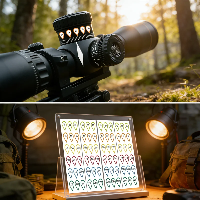 NEW Customizable Rifle Scope Labels 10pk​ - Weather-Resistant Stickers for Personalizing Your Gear | Record DOPE, Ammo Type
