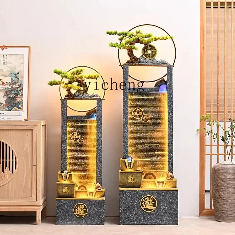 L7-14 Bafanglai flowing water ornament simple living room entrance floor decoration circulating water landscaping  curtain wall