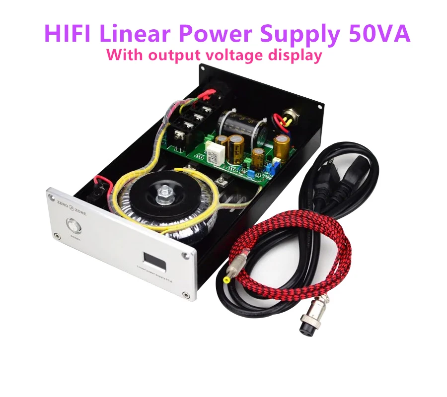 

ZEROZON HIFI Linear Power Supply 50VA O-type Transformer Version DC5V 9V 12V 15V 19V With Output Voltage Display