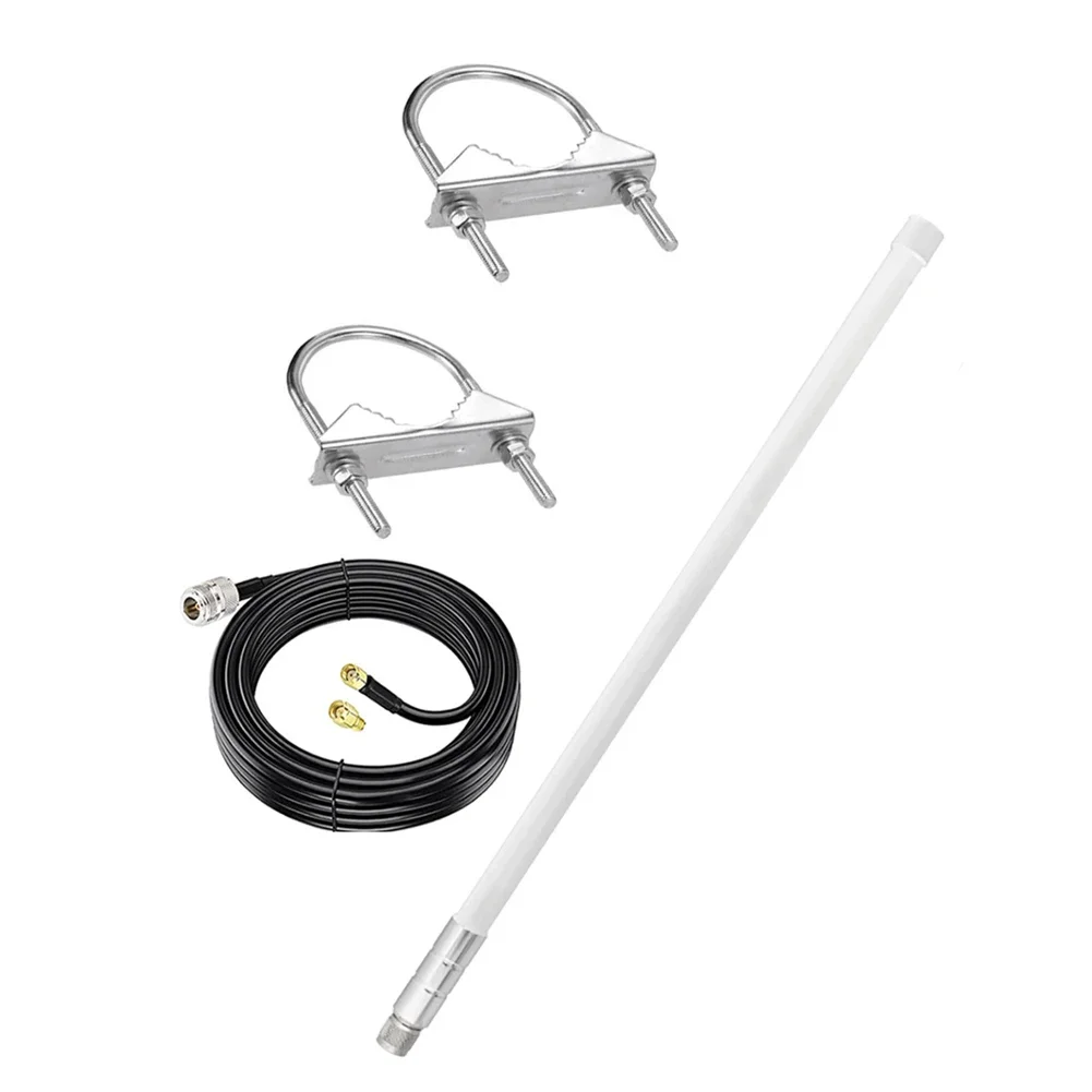 Efficient 12dbi Omnidirectional Fiberglass Antenna for Helium Miners Includes Low Loss Cable and Mounting Clips