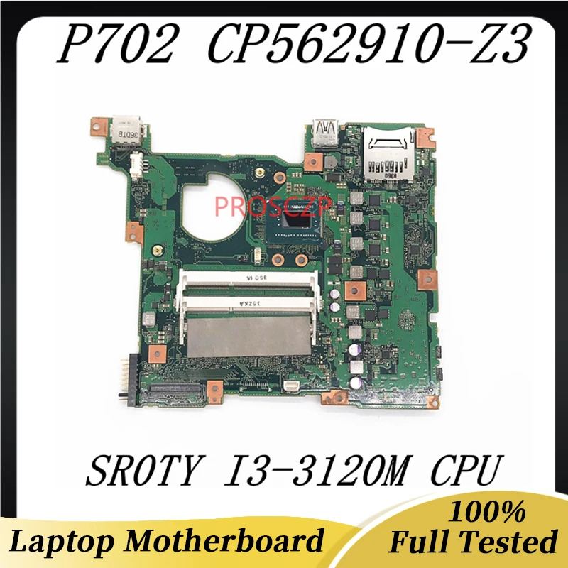 

High Quality Mainboard For FUJITSU P702 CP562910-Z3 Laptop Motherboard RS37 CP562998-X3 With HM76 SR0TY I3-3120M CPU 100% Tested