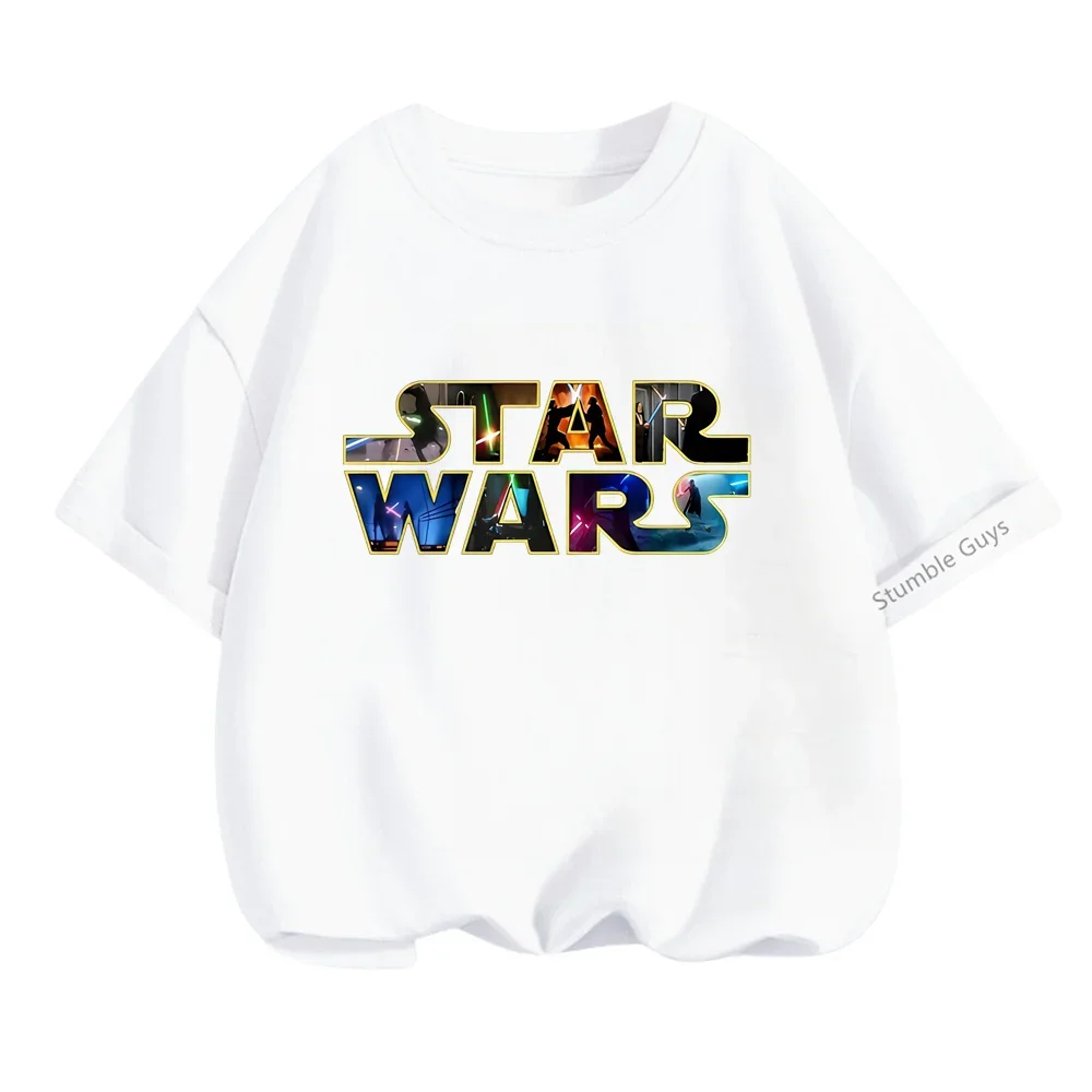 New Kids Darth Vader T Shirts Print Girls Boys Cartoon Children Shirt Baby Toddler Tops Cartoon Star Wars Short Sleeves Clothes