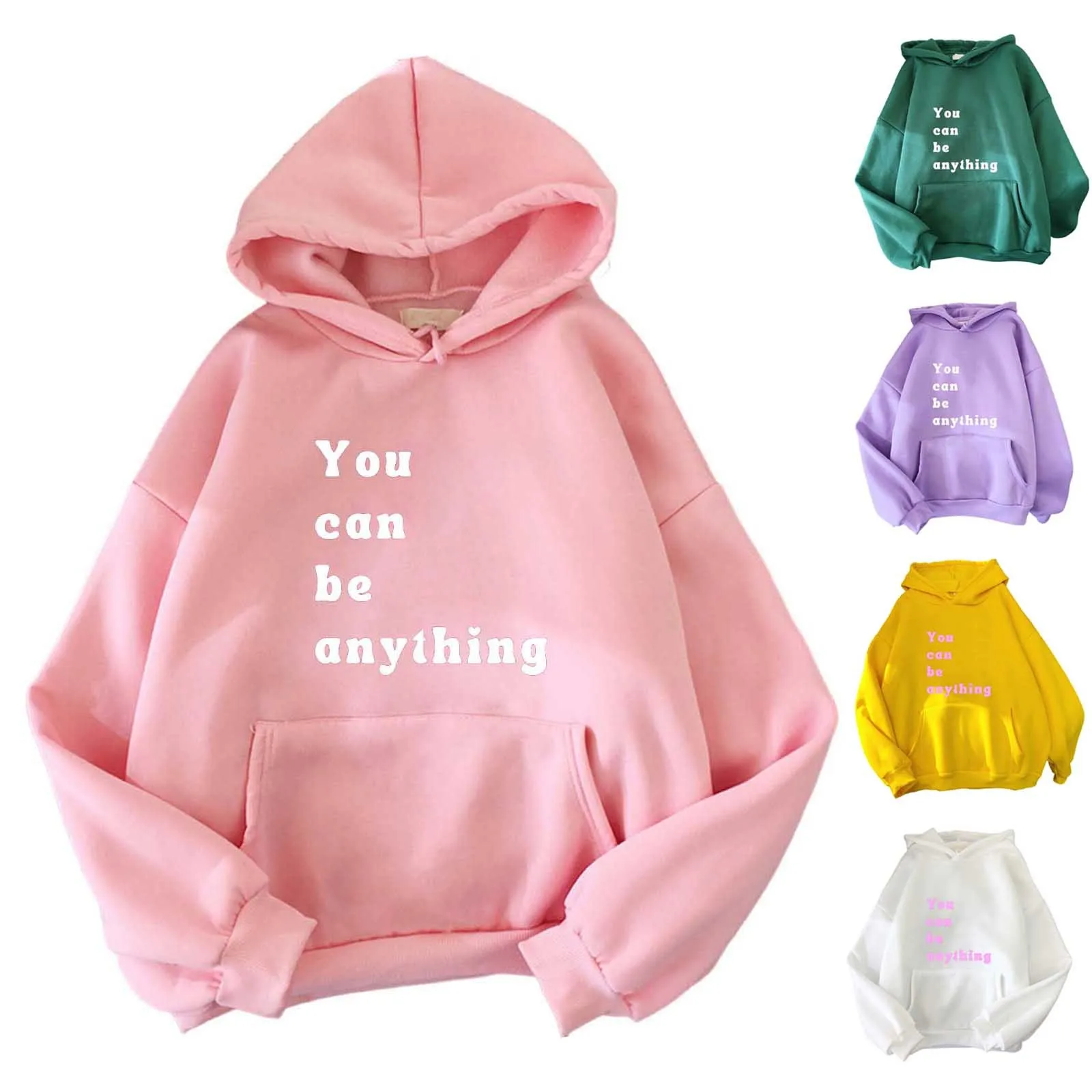 Women's Casual Loose Fitting Pullover Printed Hooded Casual Tunic Space Hoodies for Women Lightweight Hoodies Women Pullover