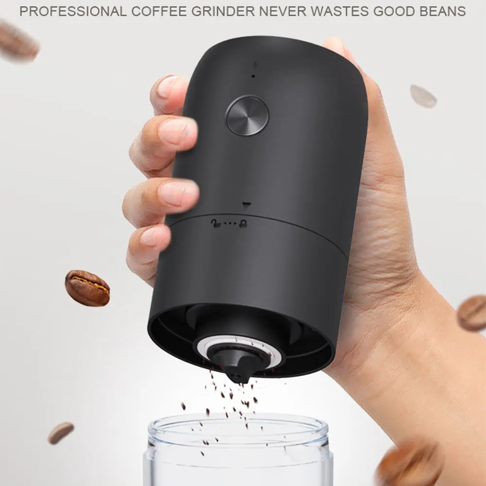 Electric Coffee Grinder Portable USB Charging Coffee Bean Grinder  Stainless Steel Coarse Grains Medicinal Herb Grinding Machine