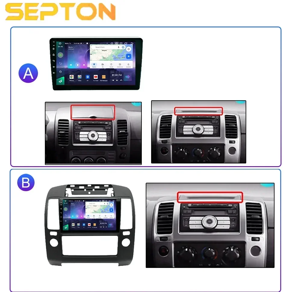 SEPTON Android12 Car Radio for NISSAN NAVARA 2006 2007 2008 2009-2012 Multimedia Player Carplay HeadUnit Car Intelligent Systems