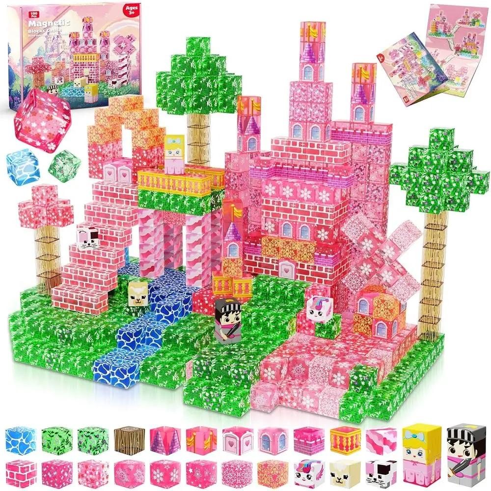 

Transparent 100-Piece Magnetic Building Blocks Set for Kids, Ideal STEM Toy for Boys and Girls Ages 4-8, Perfect Easter or Birth