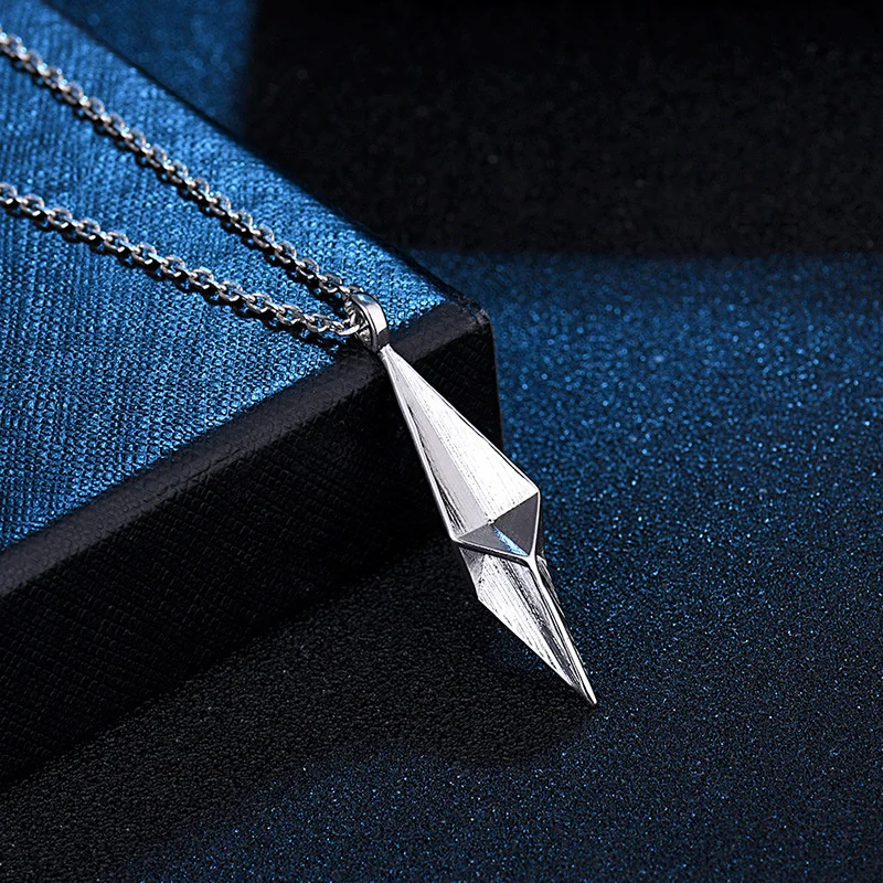 Hip Hop Stereo Geometric Pendant For Men's Jewelry Trendy Silver 925 Sterling Cross Necklace Male Star Choker Best Birthday Gift