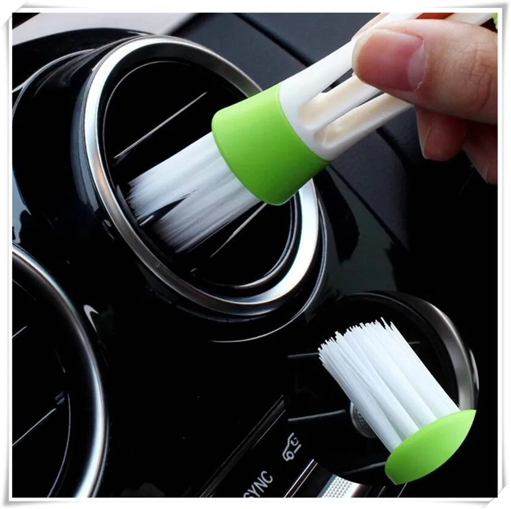 2In1 Green Car Cleaner Brush Vent Blinds for Renault laguna 2001 2005 2009 2004 twingo 2007 master 2006