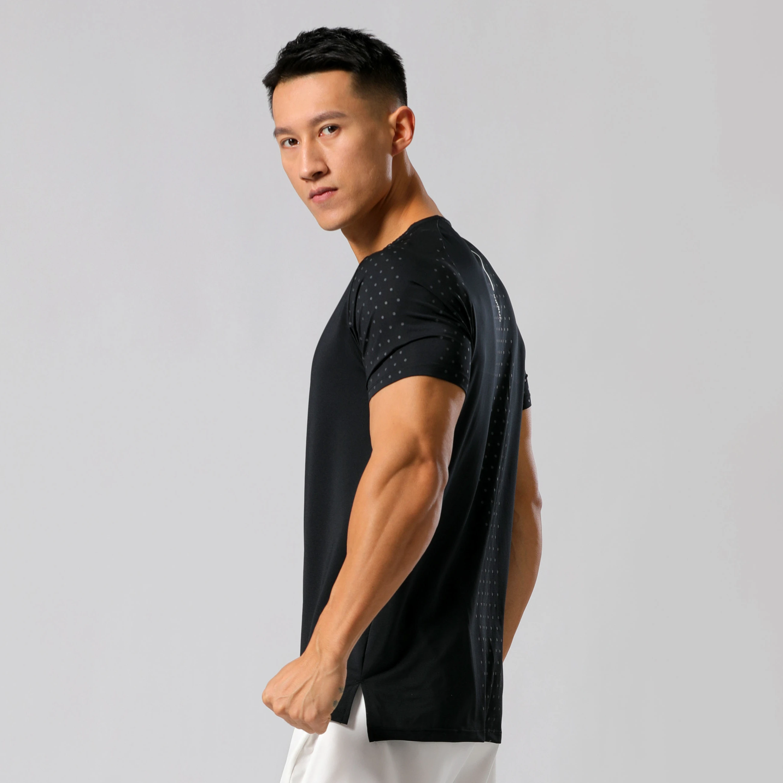 قمصان رجالي للجري، قمصان رياضية، قميص للياقة البدنية بأكمام قصيرة، قمصان ملابس، ملابس، مجال المسار، سريع الجفاف، مرن قابل للتنفس #6