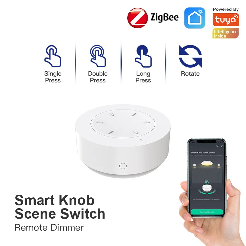 Tuya Intelligent Wireless Rotation Adjustment Switch Button Zigbee Switch Voice Control Mobile Phone Control Remote Control