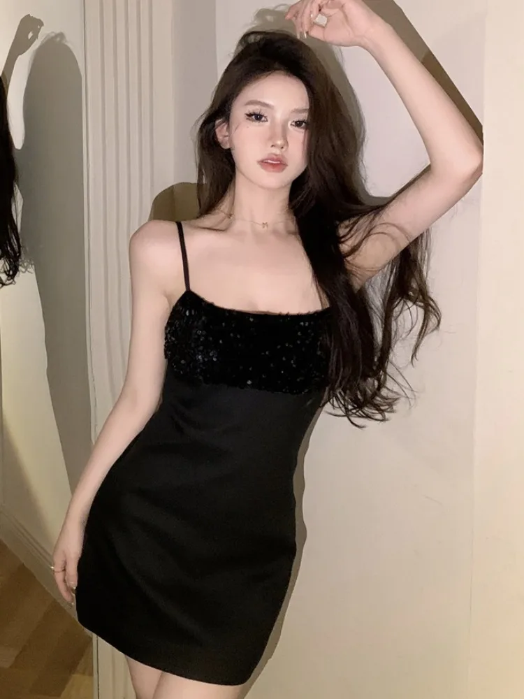 

Женская осенне-зимняя сексуальная юбка с высокой талией и бретельками с пайетками, облегающая юбка Dr