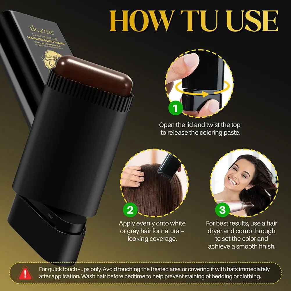 جديد 3 ألوان عصا الشعر، قطعة أثرية لتغطية الشعر الرمادي لا تساقط اللون المتاح صبغة شعر عصا جذور الشعر صبغ الشعر واللون