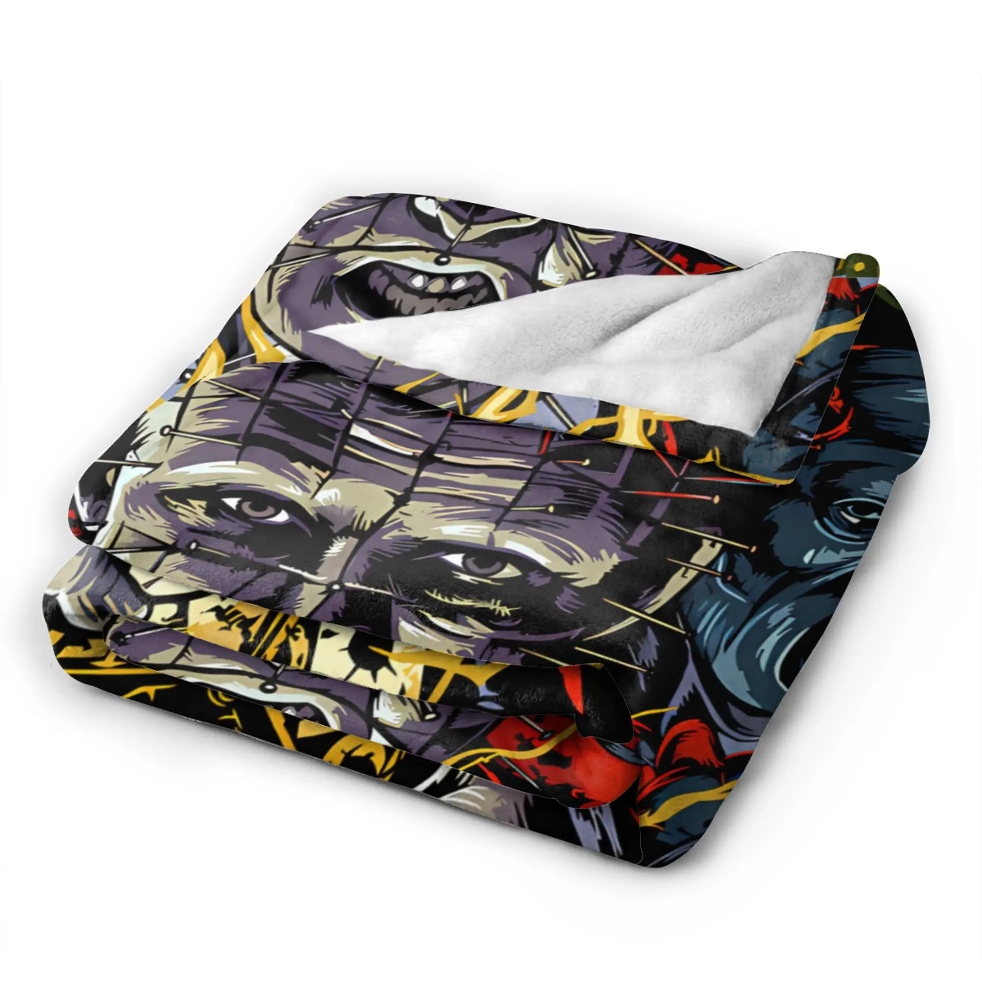 Soft Warm Blanket Kids Adult Airplane Travel Hellraiser Pinhead Lament Bedding Throws  Flannel Bedspread For Couch Bed Sofa Bed