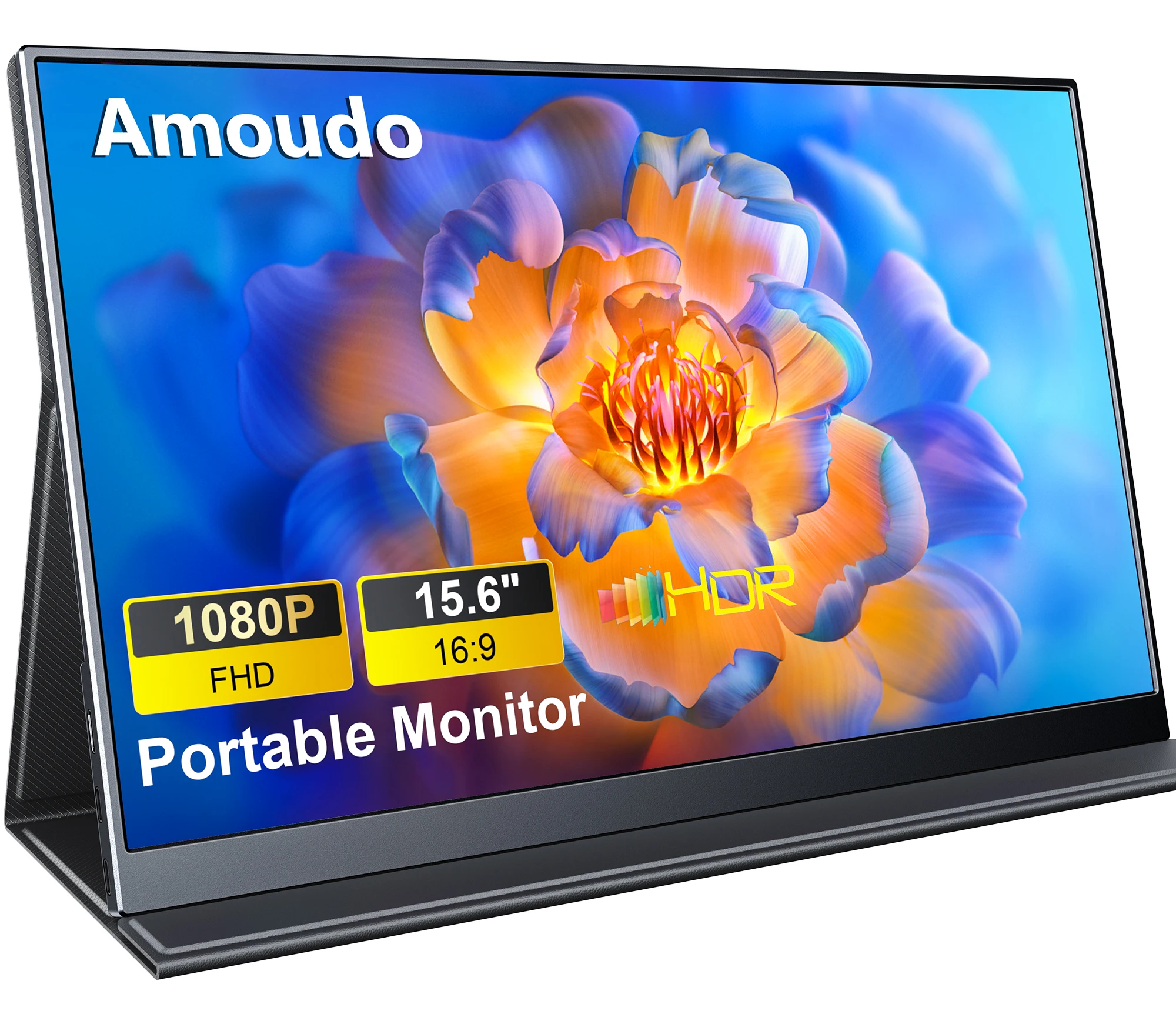 【セール中】Amoudo 15.6インチ ポータブルモニター 1920x1080P モバイルディスプレイ IPS LCDパネル ペンホールスタンド VESA USBC ミニHDMI 拡張ディスプレイ