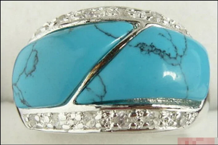 

Attractive Turquoise Crystal Ring Size: 8.9.10.11