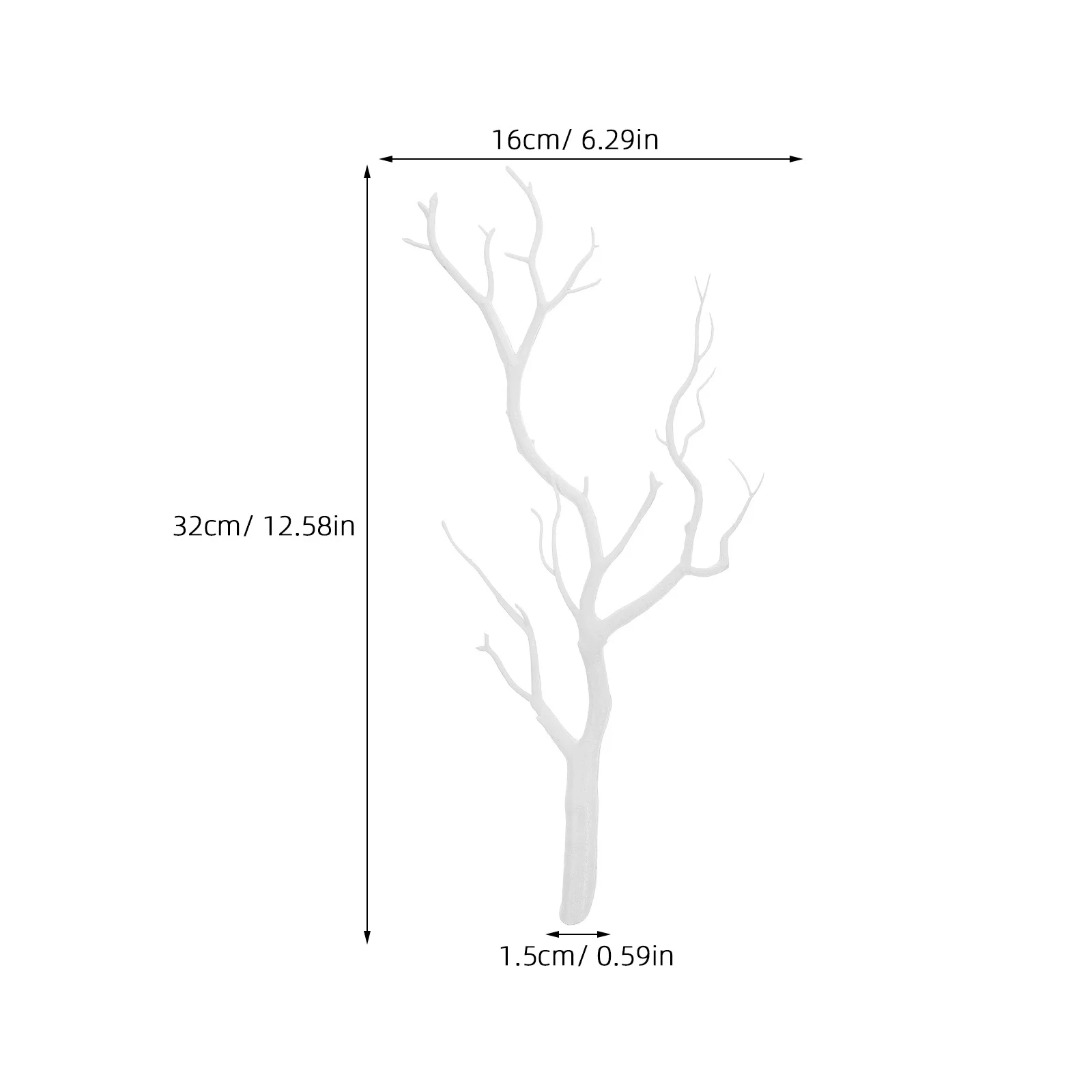 2 قطعة فروع شجرة بيضاء اصطناعية فو السيقان الزخرفية زهرية ديكور عيد الميلاد الأغصان ديكور المنزل فروع شجرة بيضاء #2