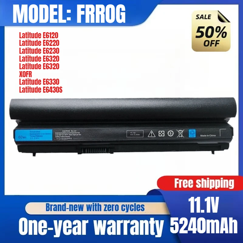 

New Dell 7FF1K FRR0G Laptop Battery for E6320 E6220 E6230 Long Lasting Power