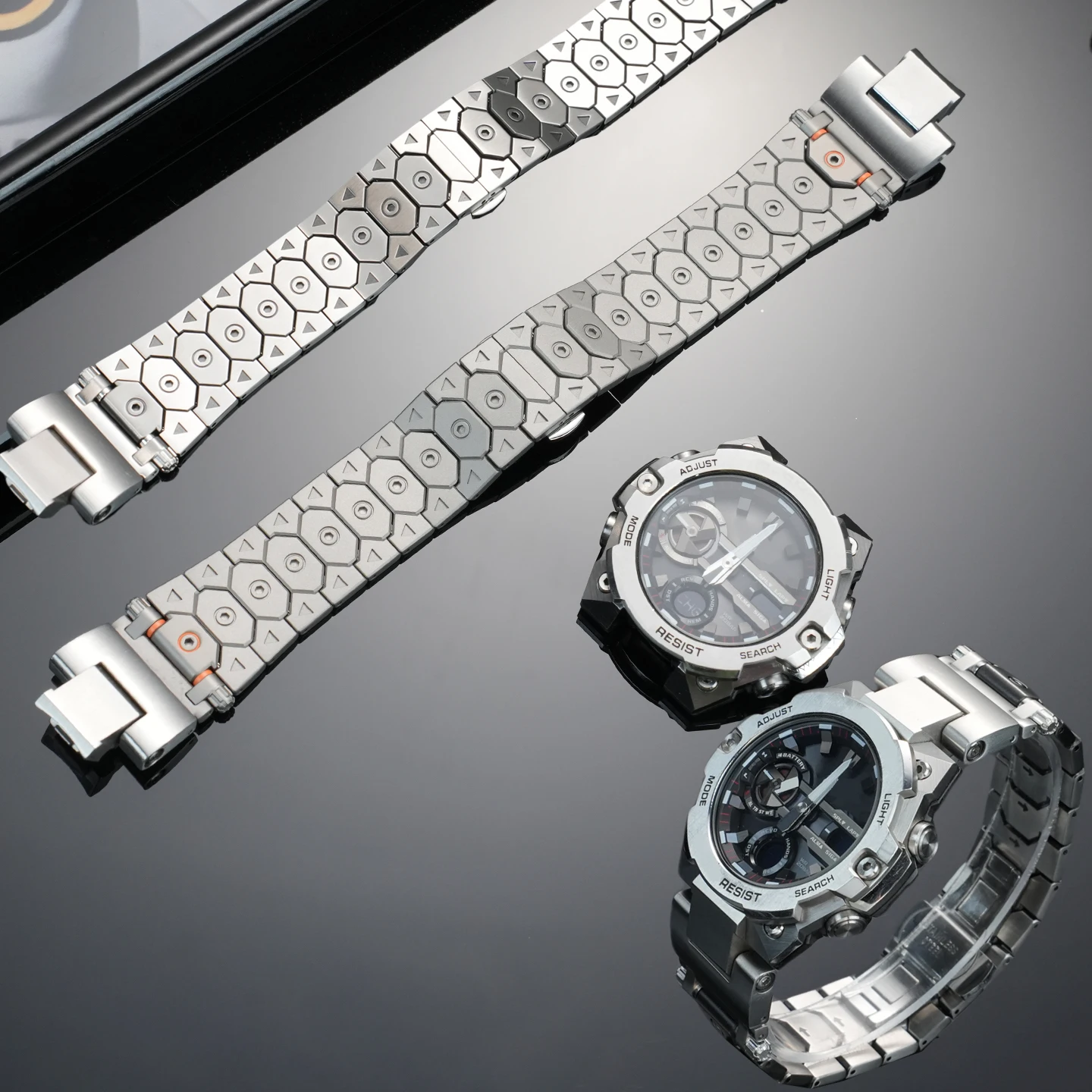 GST B400 تعديل سوار الفولاذ المقاوم للصدأ ل كاسيو G-Shock GST-B400 المعادن حزام الساعات اكسسوارات حزام ساعة اليد 14 مللي متر معصمه حزام