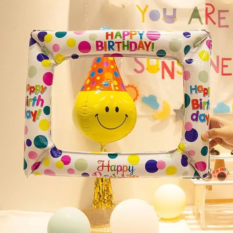 

Frame Foil Balloon Kids Creative Birthday Party Decor Photo Prop Creative Frame Foil Balloon Birthday Decoration Wedding ballons