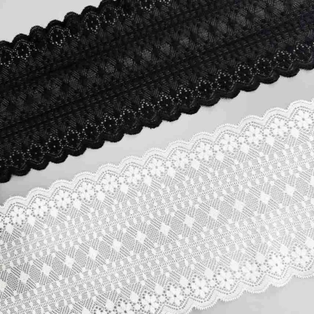1 Yard 13cm Wide Stretch Lace Trim Soft Skin Friendly Bra Underwear Accessory Dress Neckline Hem Clothing Lace for Sewing DIY Cr