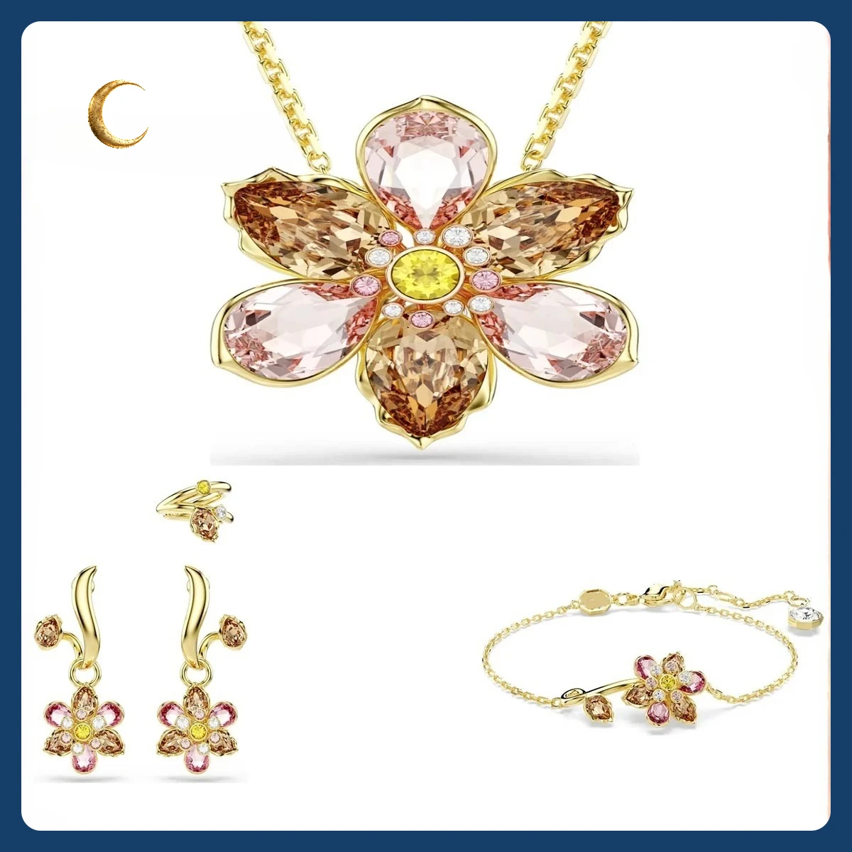 

2025 Hot Selling Series:Romantic Style ZirconJewelry Set with Wild ColorsCombining Bees and Flowers, Suitable for Christmas Wear