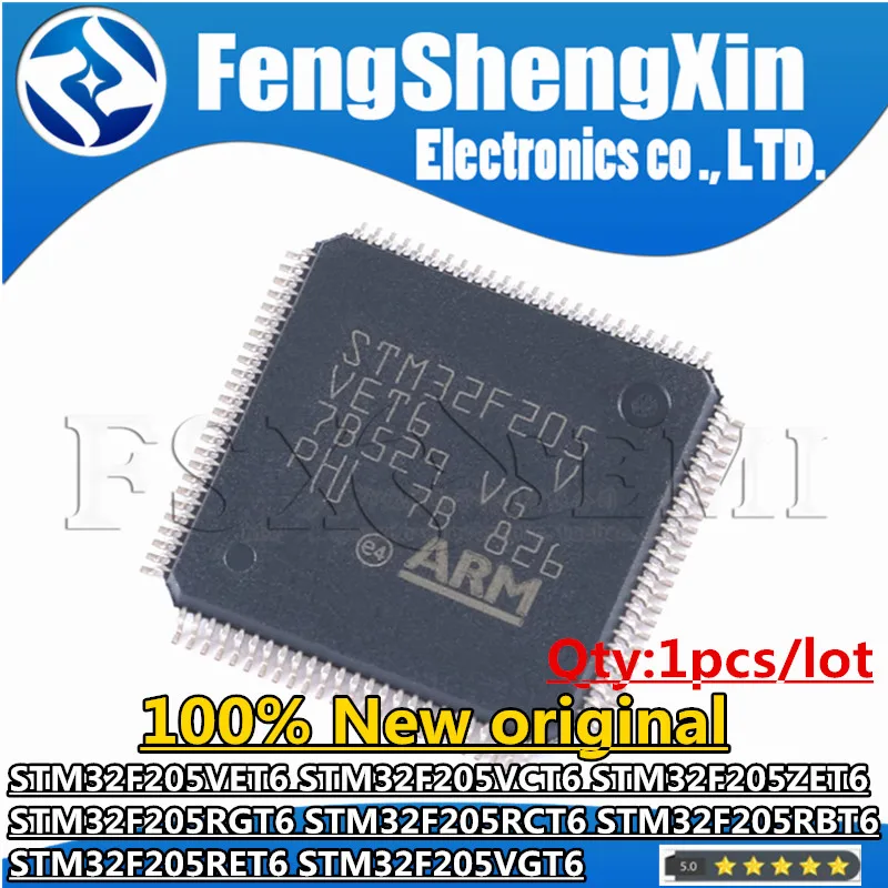 1pcs 100% New STM32F205VET6 STM32F205VCT6 STM32F205ZET6 STM32F205RGT6 STM32F205RCT6 STM32F205RBT6 STM32F205RET6 STM32F205VGT6 IC