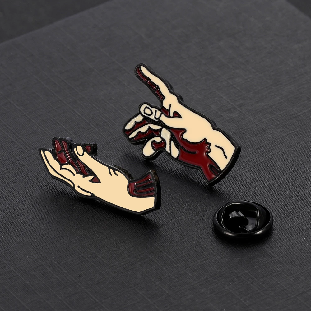 Fashion Enamel Pin Collection The Creation of Adam Brooches Art MetalLapel Pins Backpack Badge Collar Jewelry Accessories