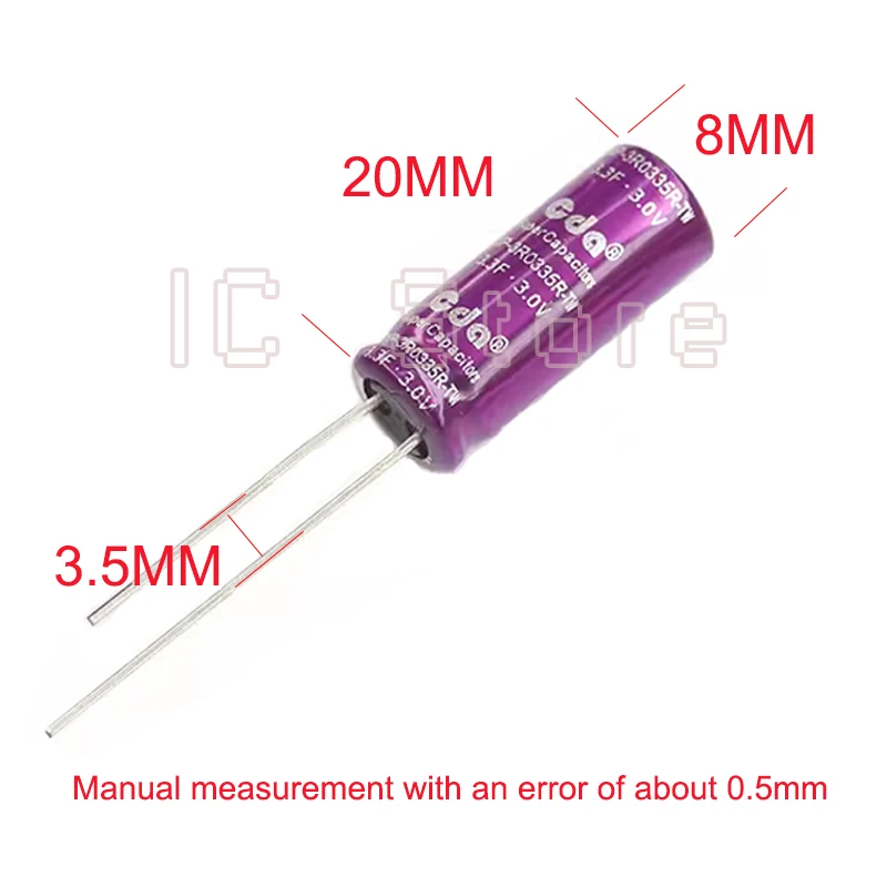 1PCS 3.0V Super Capacitor 3V Farad Capacitor 1F 1.5F 2F 3.3F 4F 5F 7F 10F 15F 18F 20F 30F 50F 60F 100F 120F