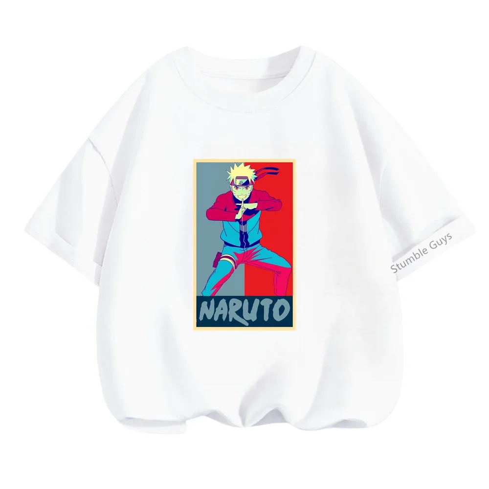 Narutoes Tshirt Kids Cartoon Casual Summer Sonic Goku Short-sleeved 3-14 Years Boys Kakashi T-shirt Teen Clothes Girls Clothes