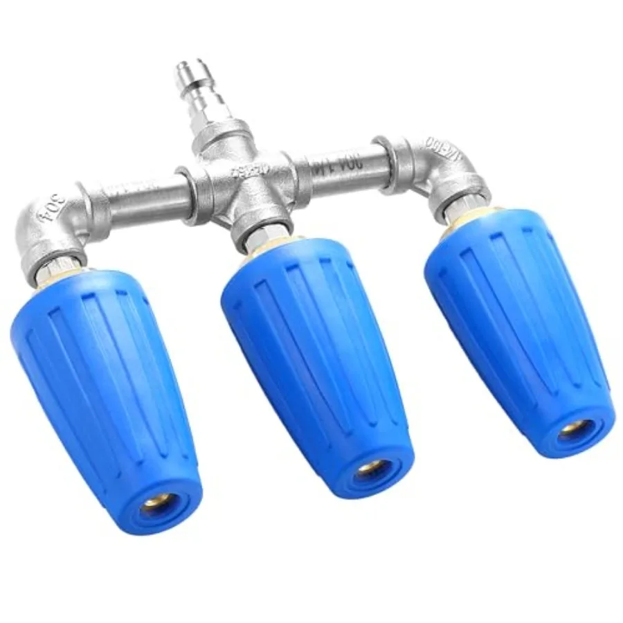 

Triple Turbo Nozzle Pressure Washer 3-in-1 Power Washer Turbo Nozzle with 1/4" Quick Connect 360° Rotating Turbo Nozzle Tip- 40