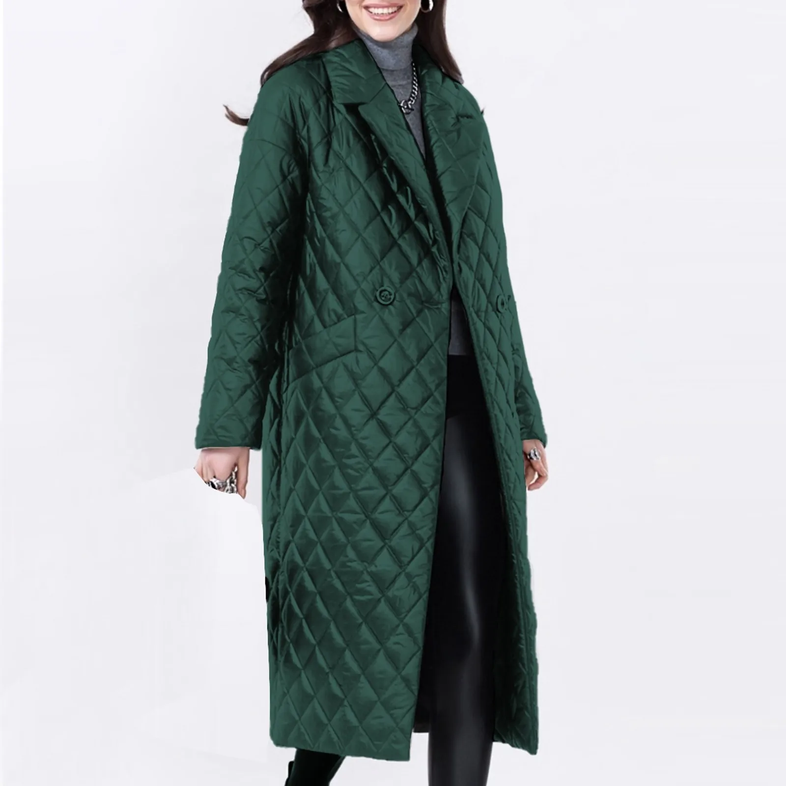 

Elegant And Stylish Women'S Cotton Coat In Solid Color Perfect For Daily Wear And Commute Long Length Winter Jacket With Belted