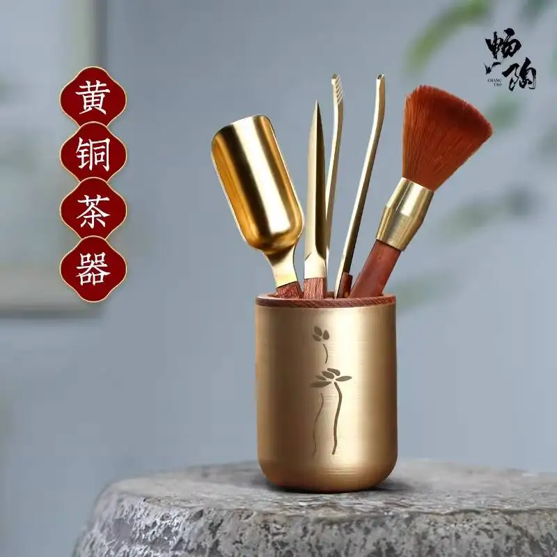 [changtao]-juego-de-seis-accesorios-para-la-ceremonia-del-te-pinzas-cuchillo-aguja-para-te-juego-de-los-cuatro-caballeros-de-laton