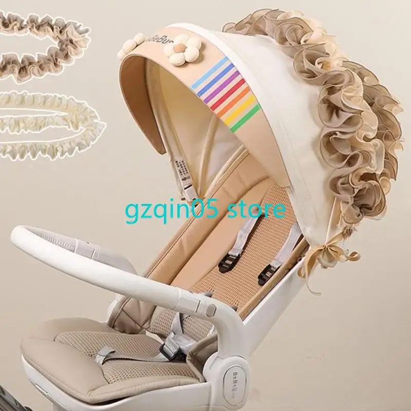 

H055 Stylish Lace Embellishment for Baby Strollers Sweet Ruffled Lace Strollers Accent for Walks Shopping Family Gatherings