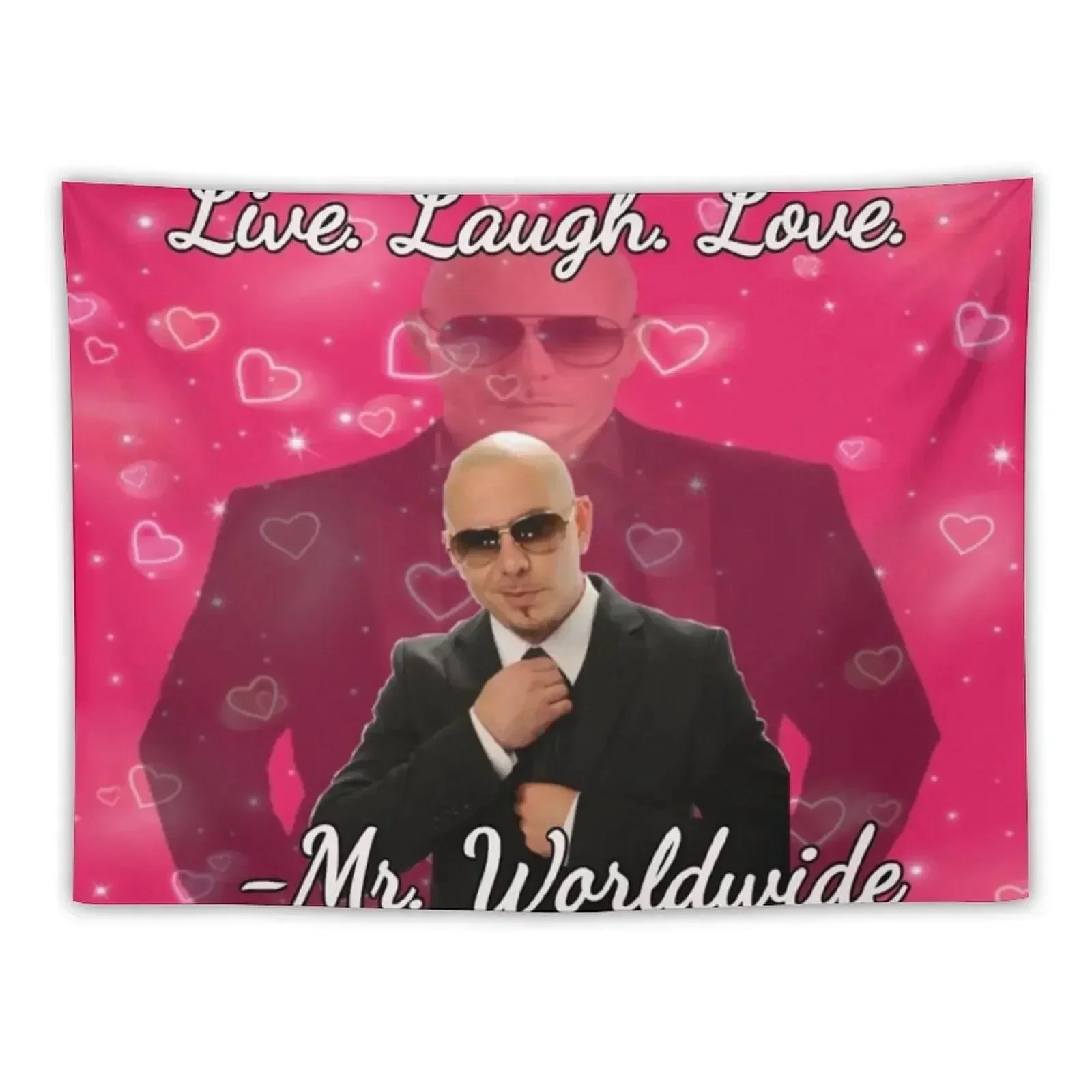 

mr worldwide live. laugh. love. Tapestry Wall Tapestries Wall Carpet Tapestry