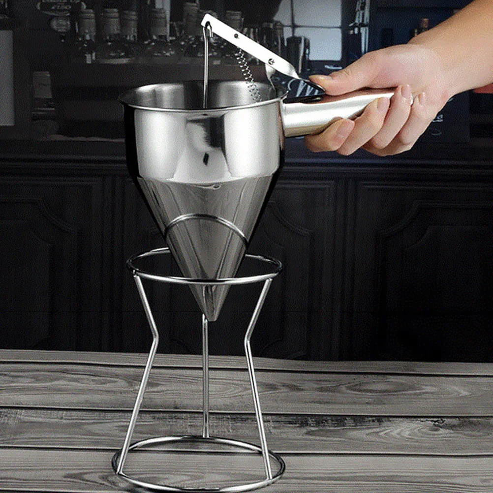 

Piston Funnel Kitchen Sushi Tools Stainless Steel Octopus Balls Batter Dispenser Baking Gadgets Pancrepe Maker Easy Storage