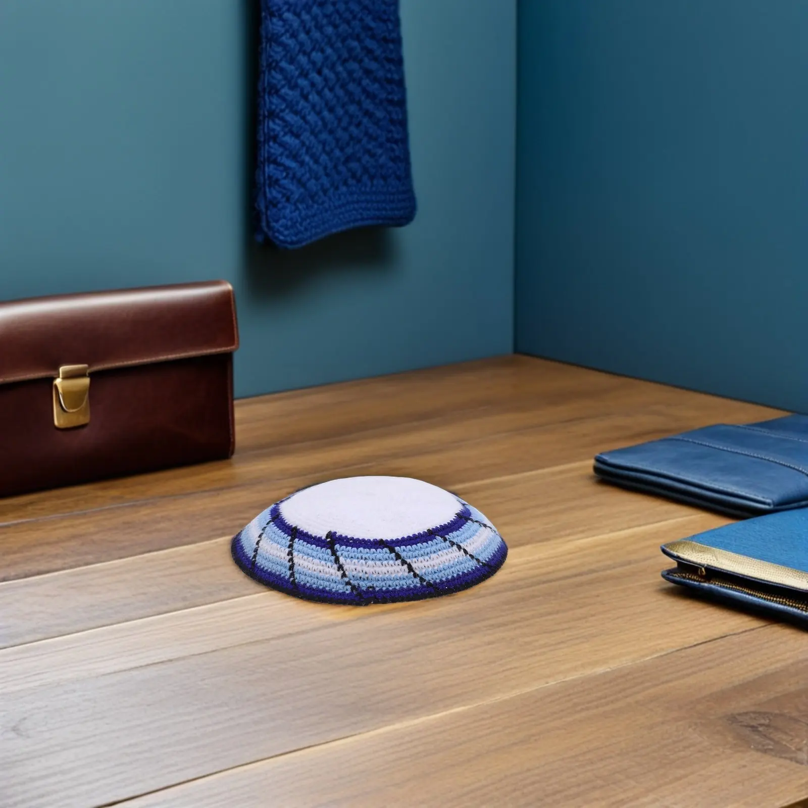 

Вязаная вручную кипа (юмрулка) для мужчин в йеменитском стиле, с дышащей сетчатой верхней частью, легкая, портативная, для взрослых, еврейская