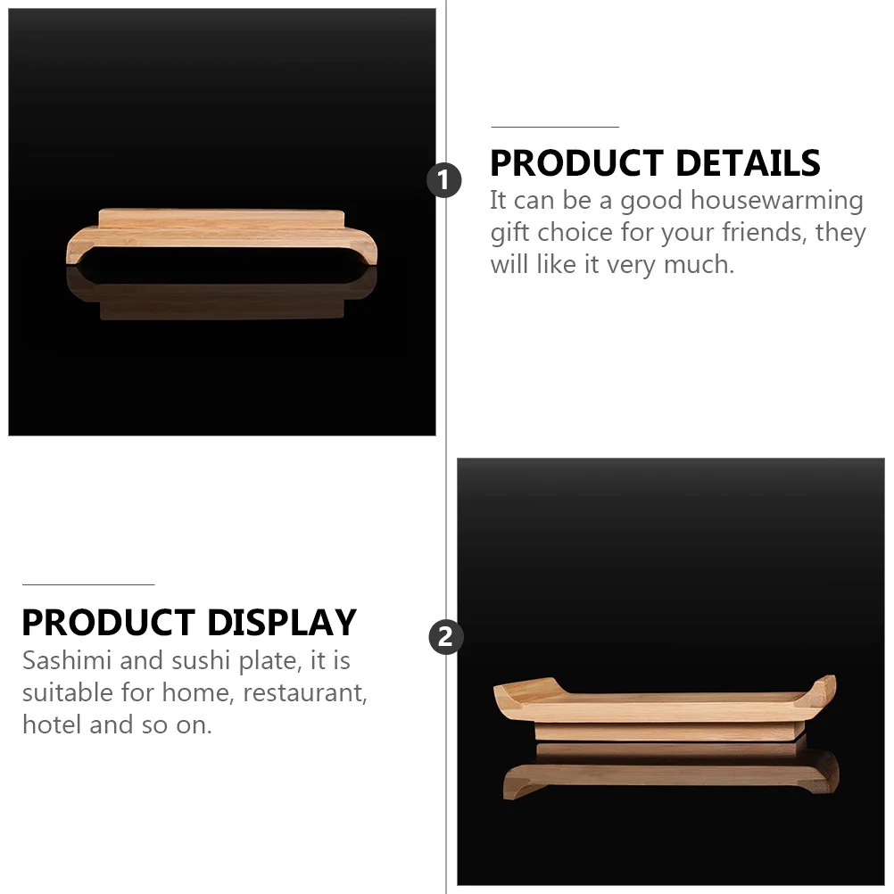 

Sushi Plate Bamboo Made Exquisite Craftsmanship Smooth Surface Easy for Sashimi Desserts Household Restaurant Hotel