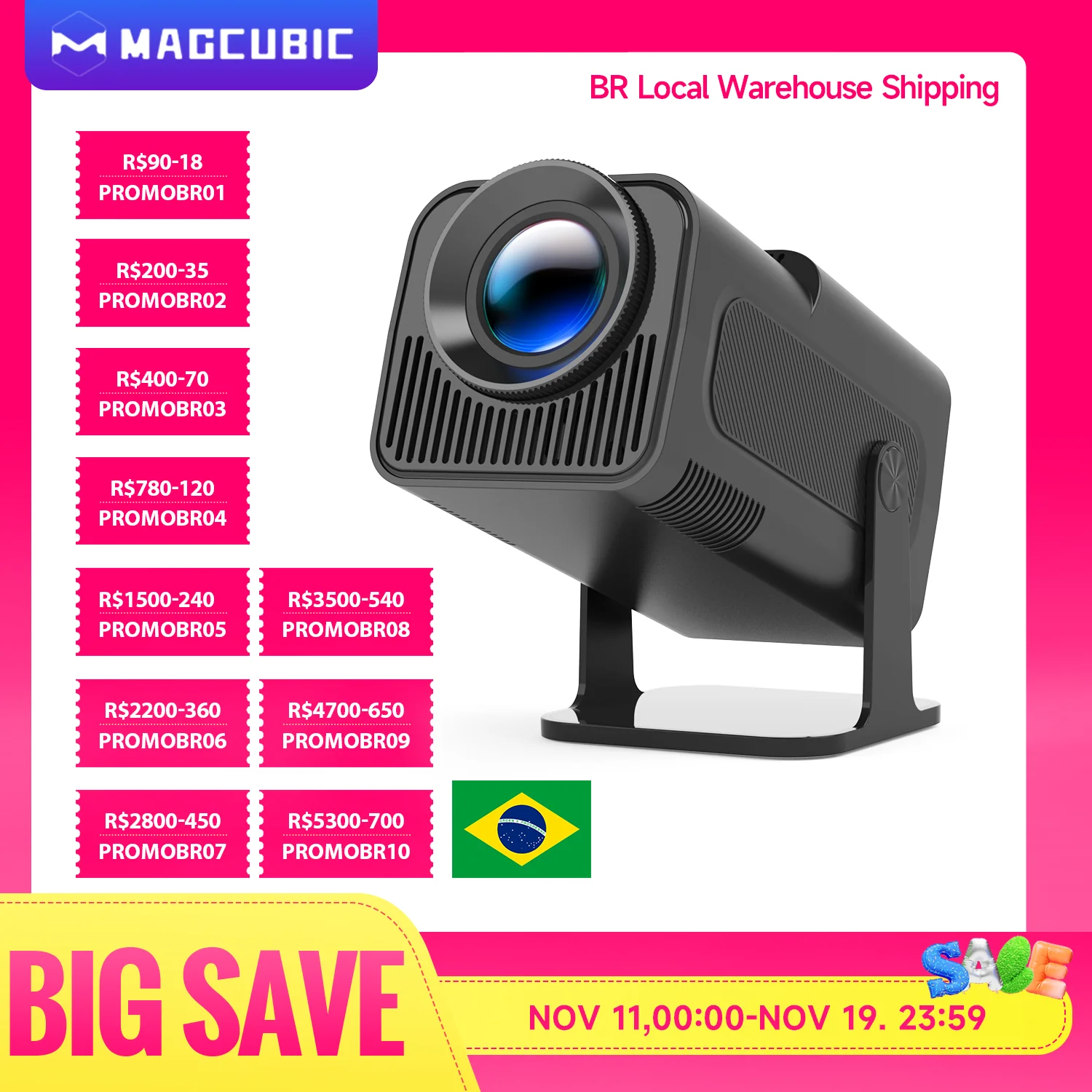 جهاز عرض Magcubic 10000Lumen HY320 4K Android 11 أصلي 1920*1080P Wifi6 BT5.0 سينما محمول Allwinner H713 Projetor محدث #1