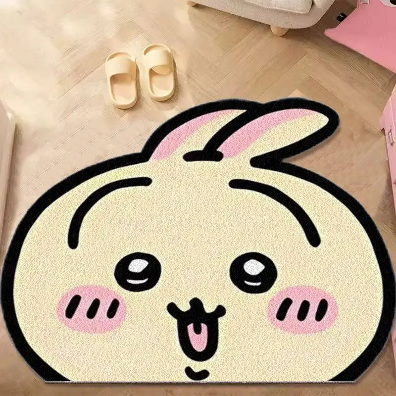 Tapis de sol décoratif Chiikawa en dessin animé, résistant à l'usure, pour entrée, couloir, salon, intérieur