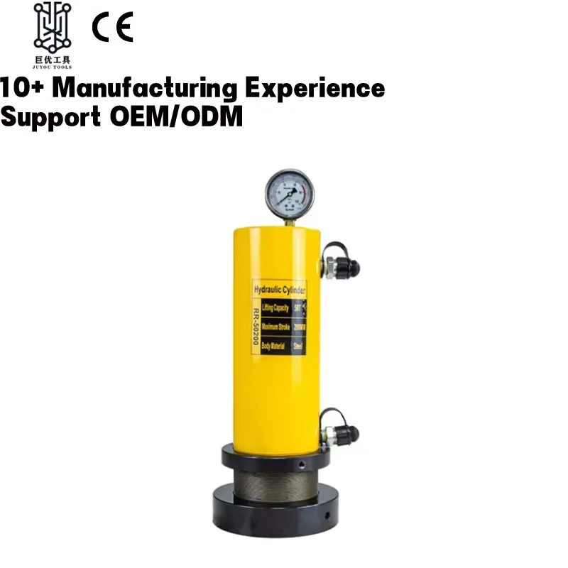 RR-50200 50Ton Double Acting Hydraulic Press Cylinder 200mm Stroke with Lock Nut Stainless Steel Jacks