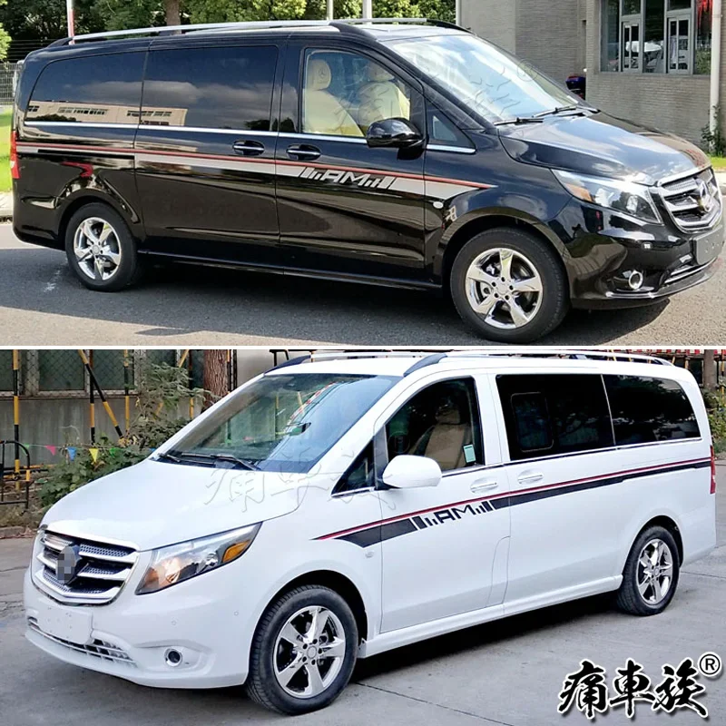 

car stickers For Benz V-class V260L pull flowers AM500 RV MPV body color strip decoration modified sports Decor Accessories