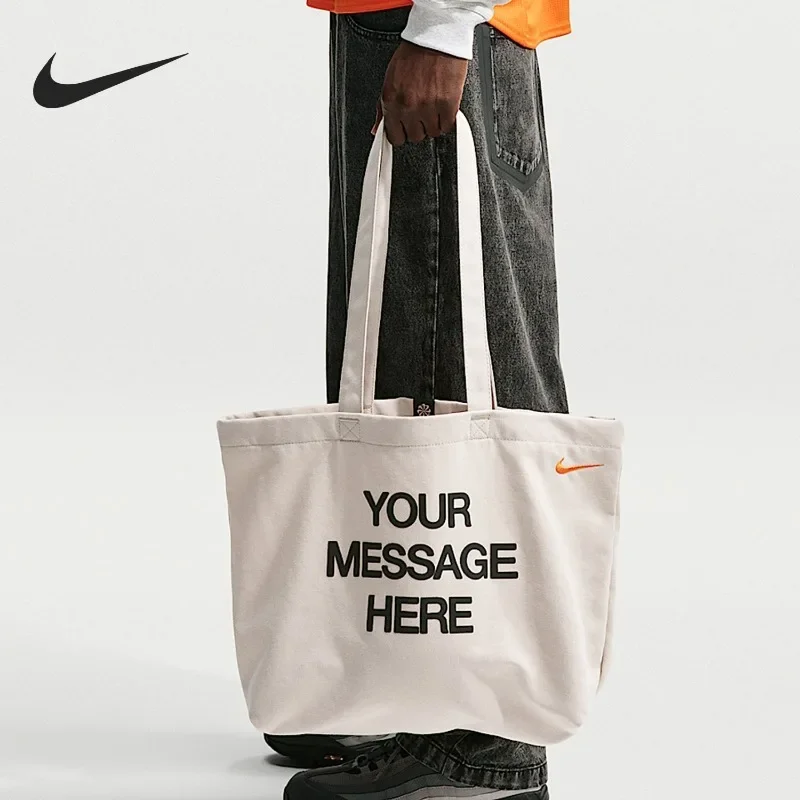 Nike Unisex Heritage Minimalist Letter Shoulder Bag, Adjustable Strap Trendy Daily Sports Leisure Crossbody Bag IU4945-140
